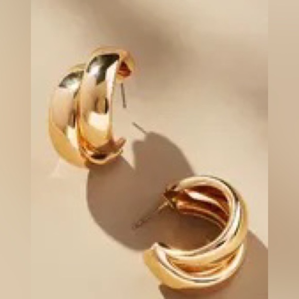 Double-Loop Hoop Earrings - Picture 2 of 5